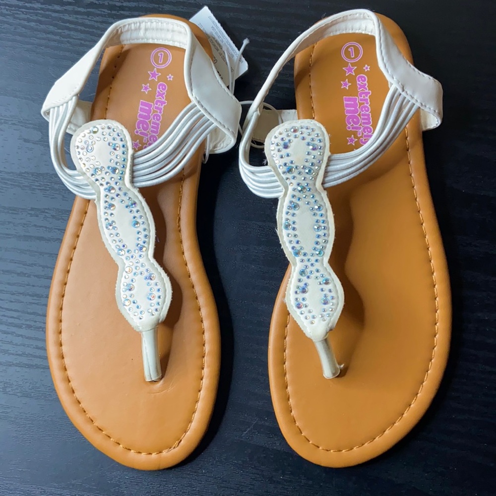 White Rhinestones Sandals